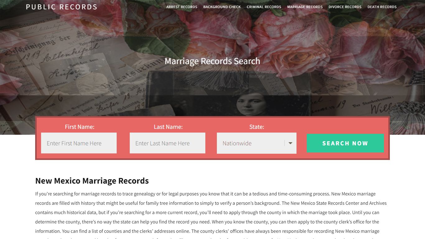 New Mexico Marriage Records | Enter Name and Search. 14Days Free
