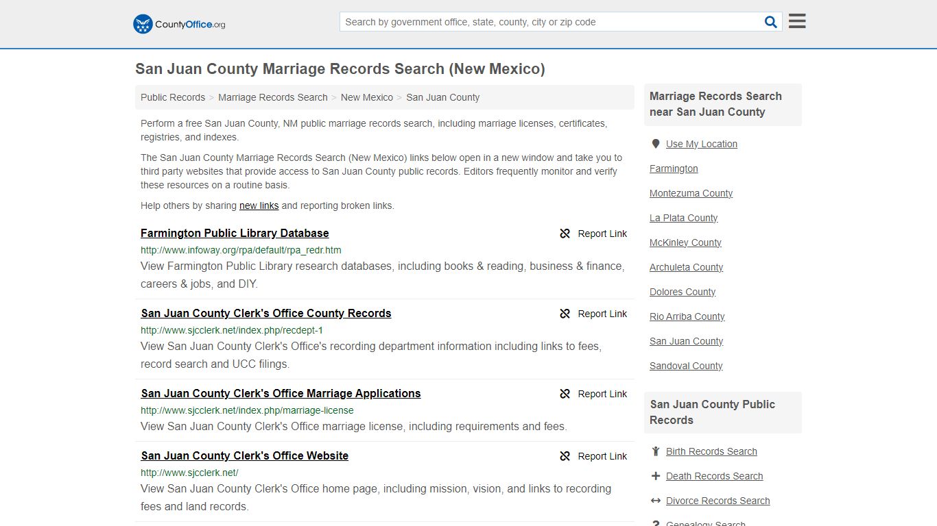 Marriage Records Search - San Juan County, NM (Marriage Licenses ...